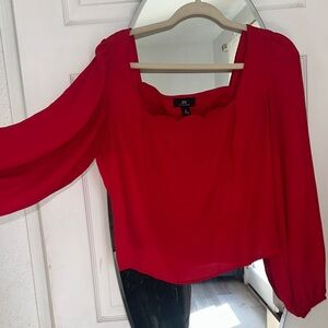 I.N. San Francisco Vibrant Red Blouse